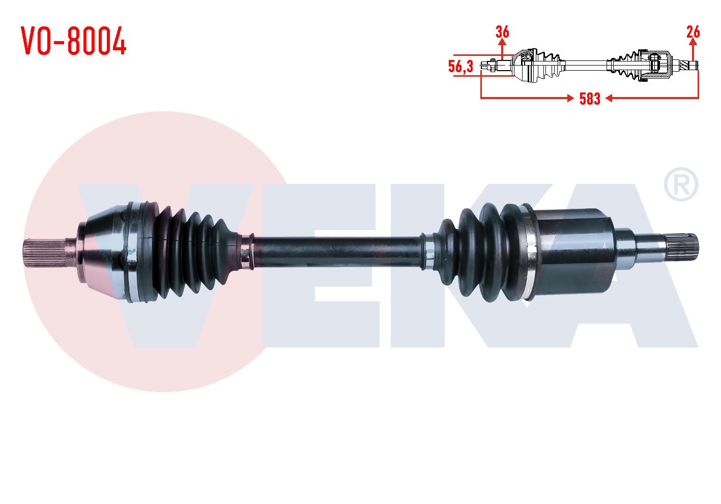 KOMPLE AKS SOL ON VOLVO S40 II (MS) 1.6 D M-T UZUNLUK 583 2004-2012