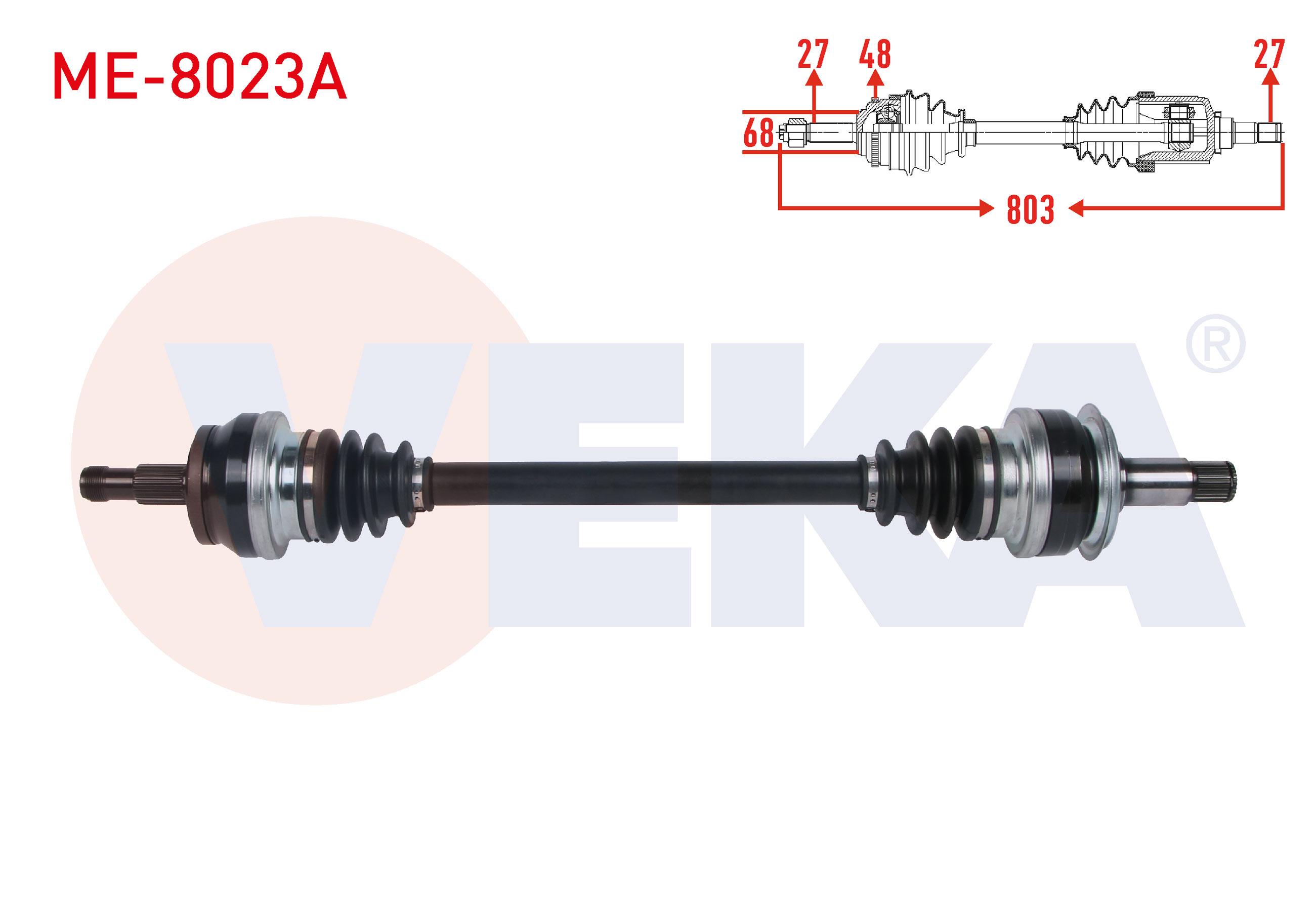KOMPLE AKS SOL-SAG ARKA ABSLI 48 DIS UZUNLUK 803mm MERCEDES E SERISI (W212) 200 - 220 - 350 CDI 2009-/ GLK SERISI (X204) 220 CDI 2008-