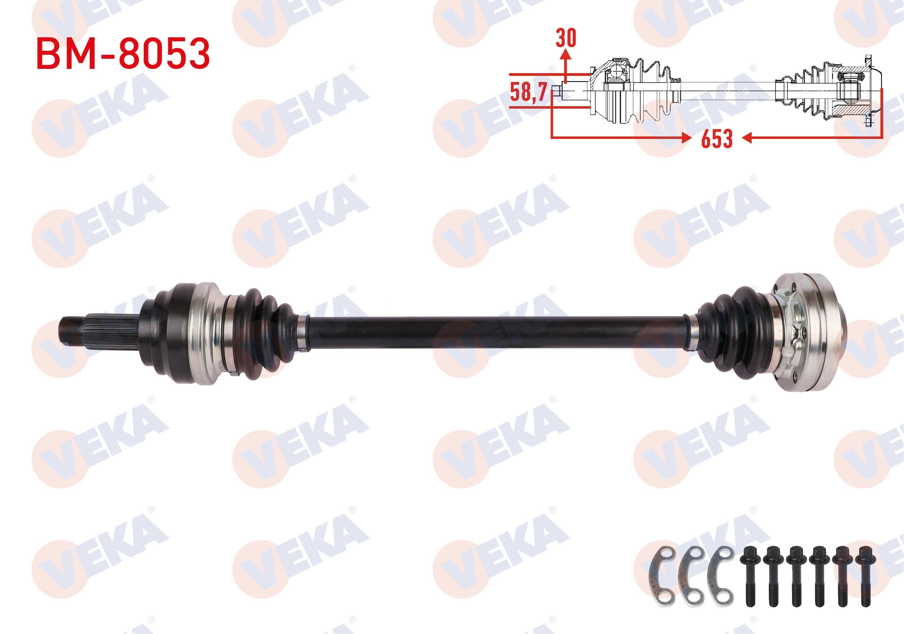 KOMPLE AKS SOL-SAG ARKA UZUNLUK 653mm 5 SERISI (E60) 520d - 525d - 525i A-T/M-T 2005-2009 / 3 SERISI (E90) 335i - 335xi A-T/M-T 2006-2011/ 6 SERISI (E63) 630i 2004-2010