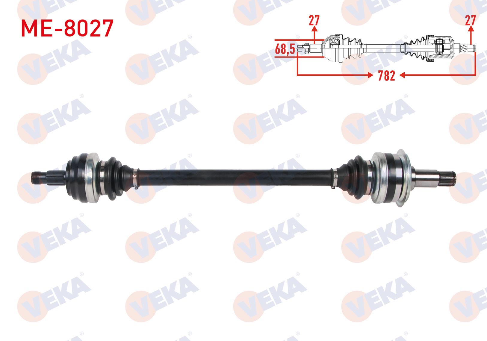 KOMPLE AKS SOL-SAG ARKA UZUNLUK 782mm MERCEDES C SERISI (W205) C 180 - C 200 D - C 220 D A-T 2015-
