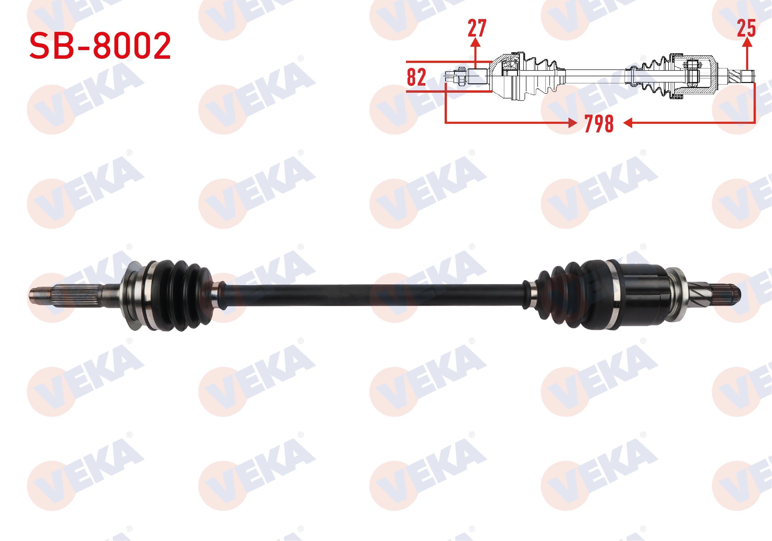 KOMPLE AKS SOL-SAG ARKA UZUNLUK 798mm SUBARU FORESTER 2.0 i AWD, 2.0 D AWD 2013-