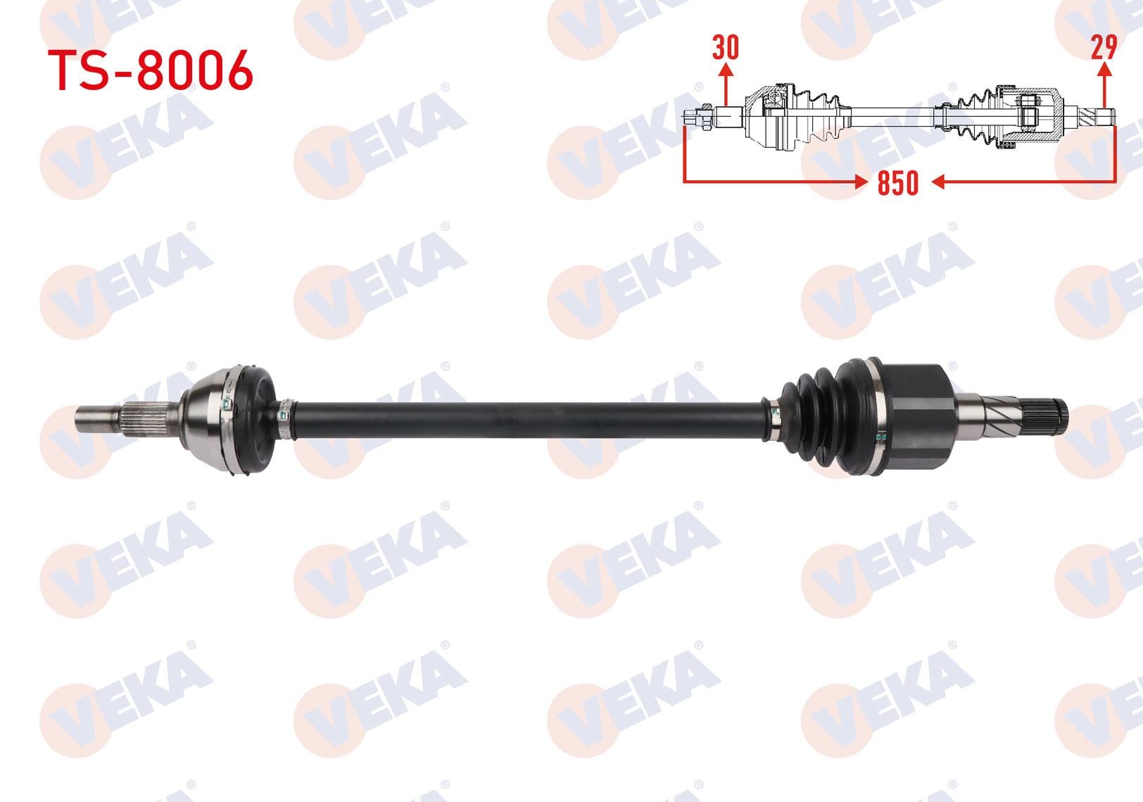 KOMPLE AKS SOL-SAG ARKA UZUNLUK 850mm (AKS CAPI 28mm) TESLA MODEL Y EV 2019-