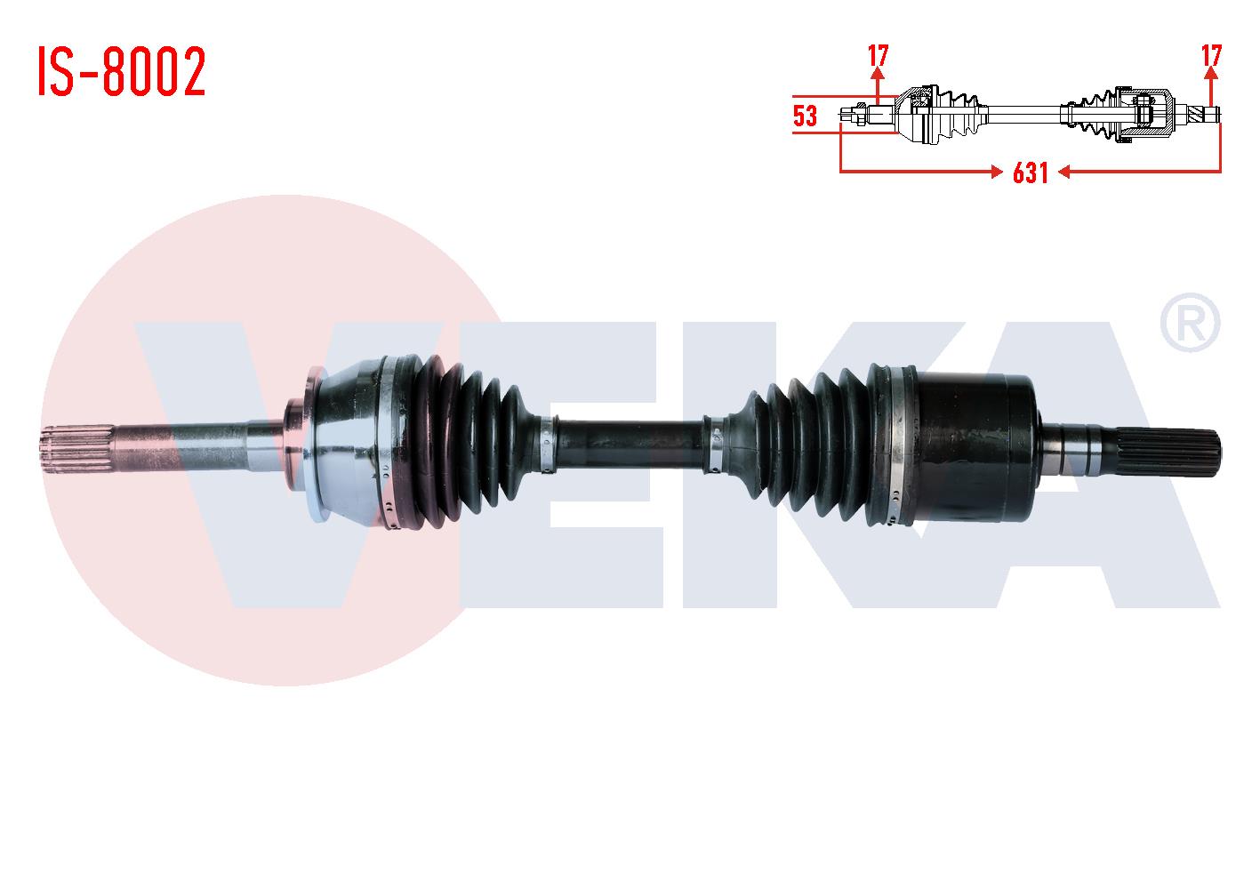 KOMPLE AKS SOL-SAG ON ISUZU D-MAX 2.5 D 4X4 UZUNLUK 631mm 2012-