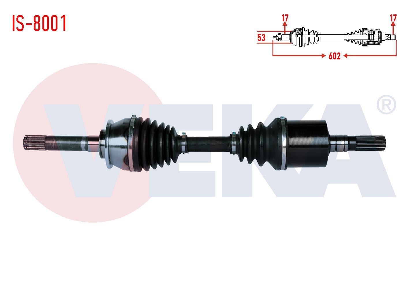 KOMPLE AKS SOL-SAG ON ISUZU D-MAX (8DH) 2.5 D 4X4 UZUNLUK 602mm 2002-2012