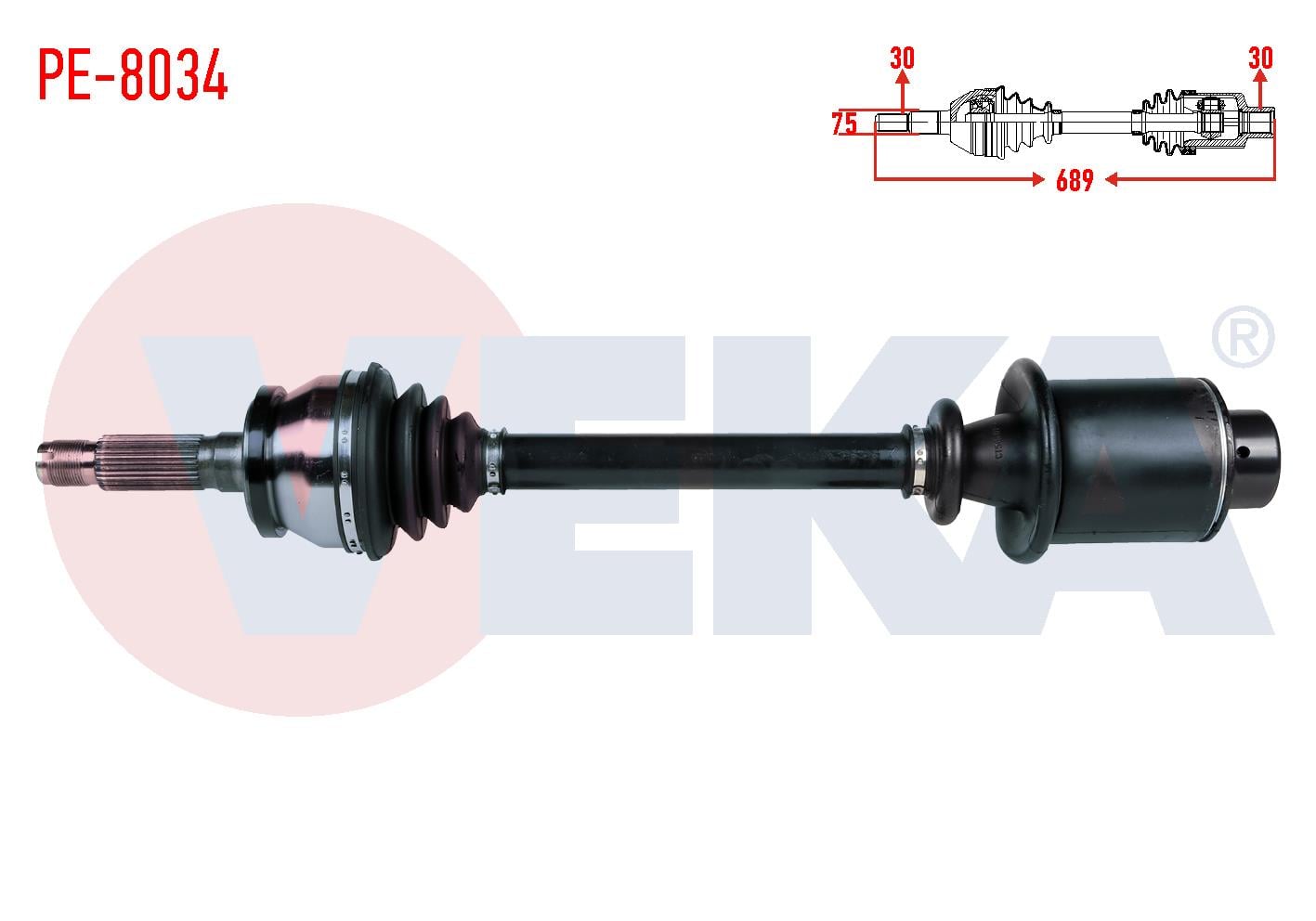 KOMPLE AKS SOL-SAG ON PEUGEOT J9 2.5 D UZUNLUK 690mm 1980-1988