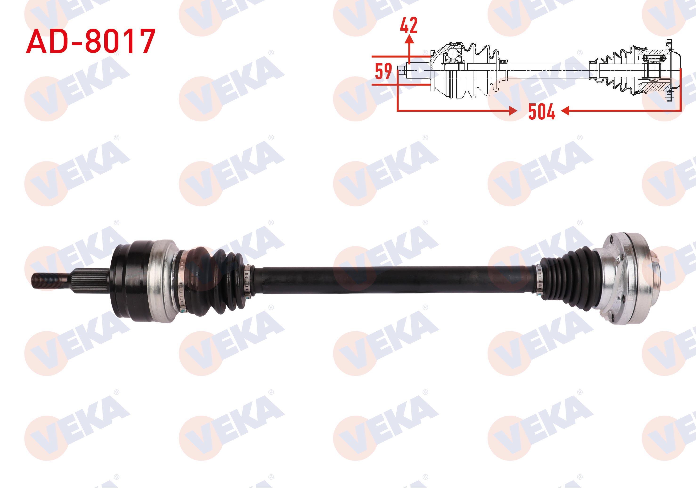 KOMPLE AKS SOL-SAG ON UZUNLUK 504mm AUDI Q7 2.0 TFSI-3.0 TDI QUATTRO A-T 2015-2019 / Q7 50 TDI QUATTRO A-T 2019-