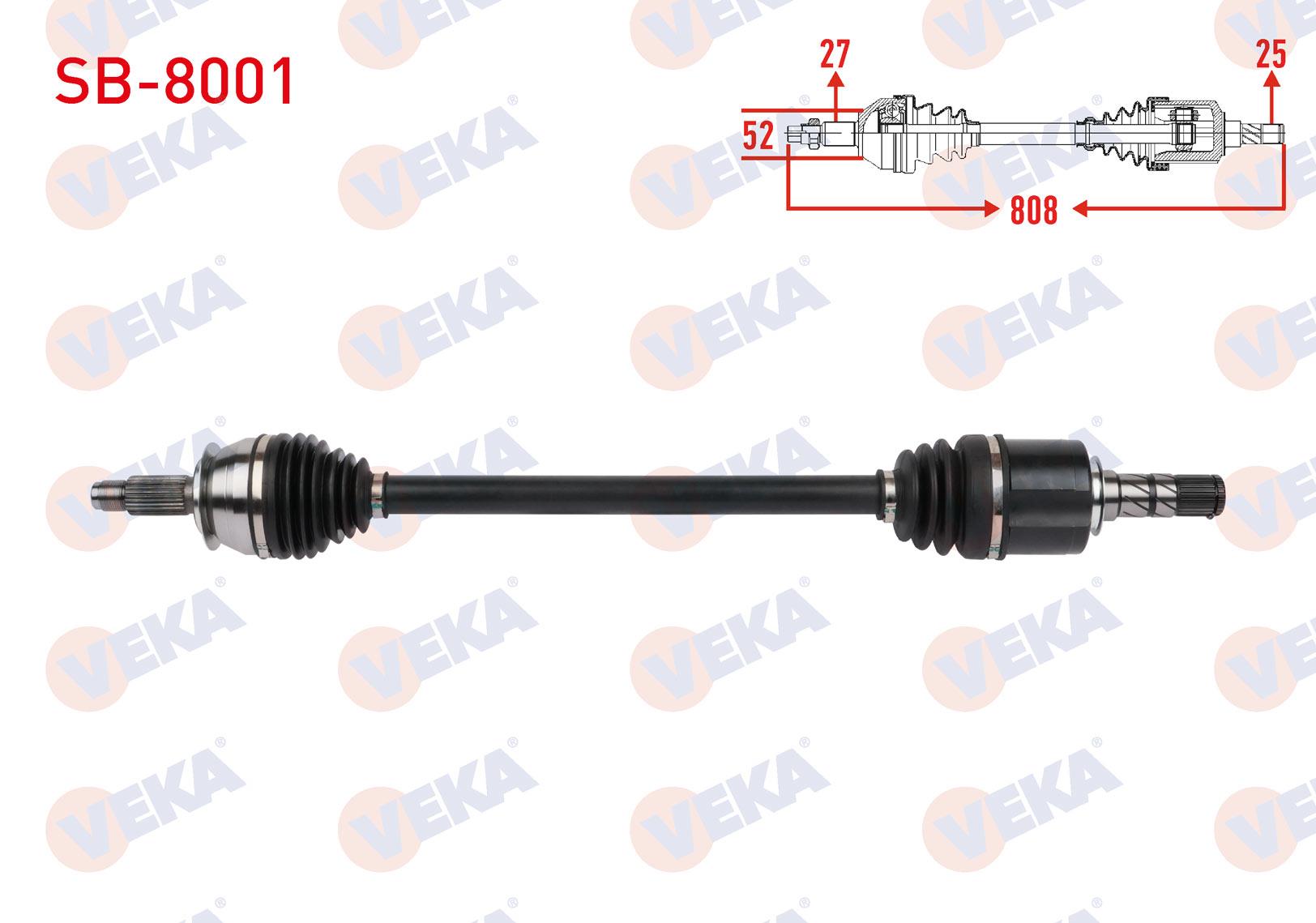 KOMPLE AKS SOL-SAG ON UZUNLUK 808mm SUBARU FORESTER 2.0 i AWD, 2.0 D AWD 2014-