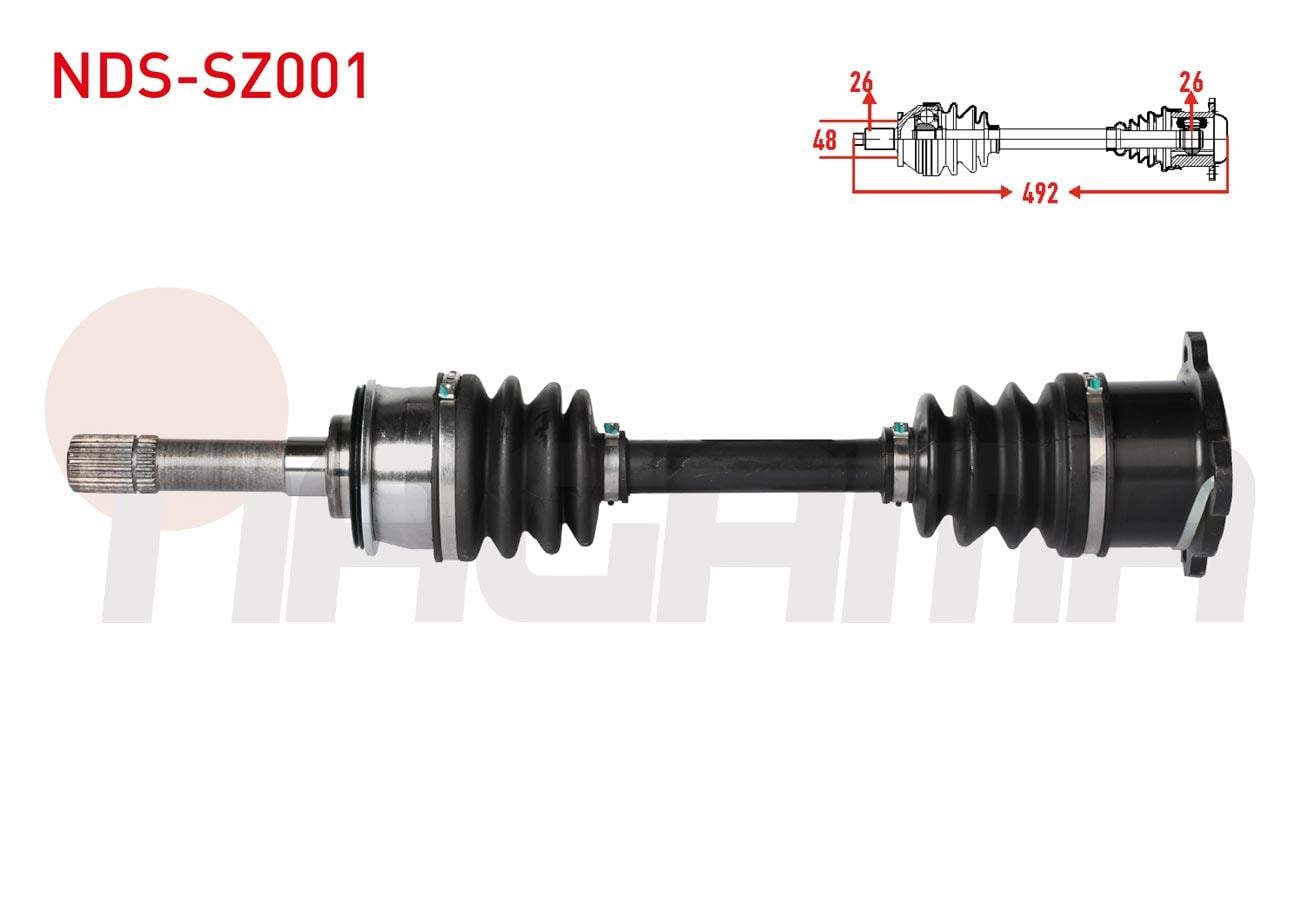 KOMPLE AKS SOL ON UZUNLUK 492mm SUZUKI VITARA (ET,TA) 1.6i 16v 1988-1999