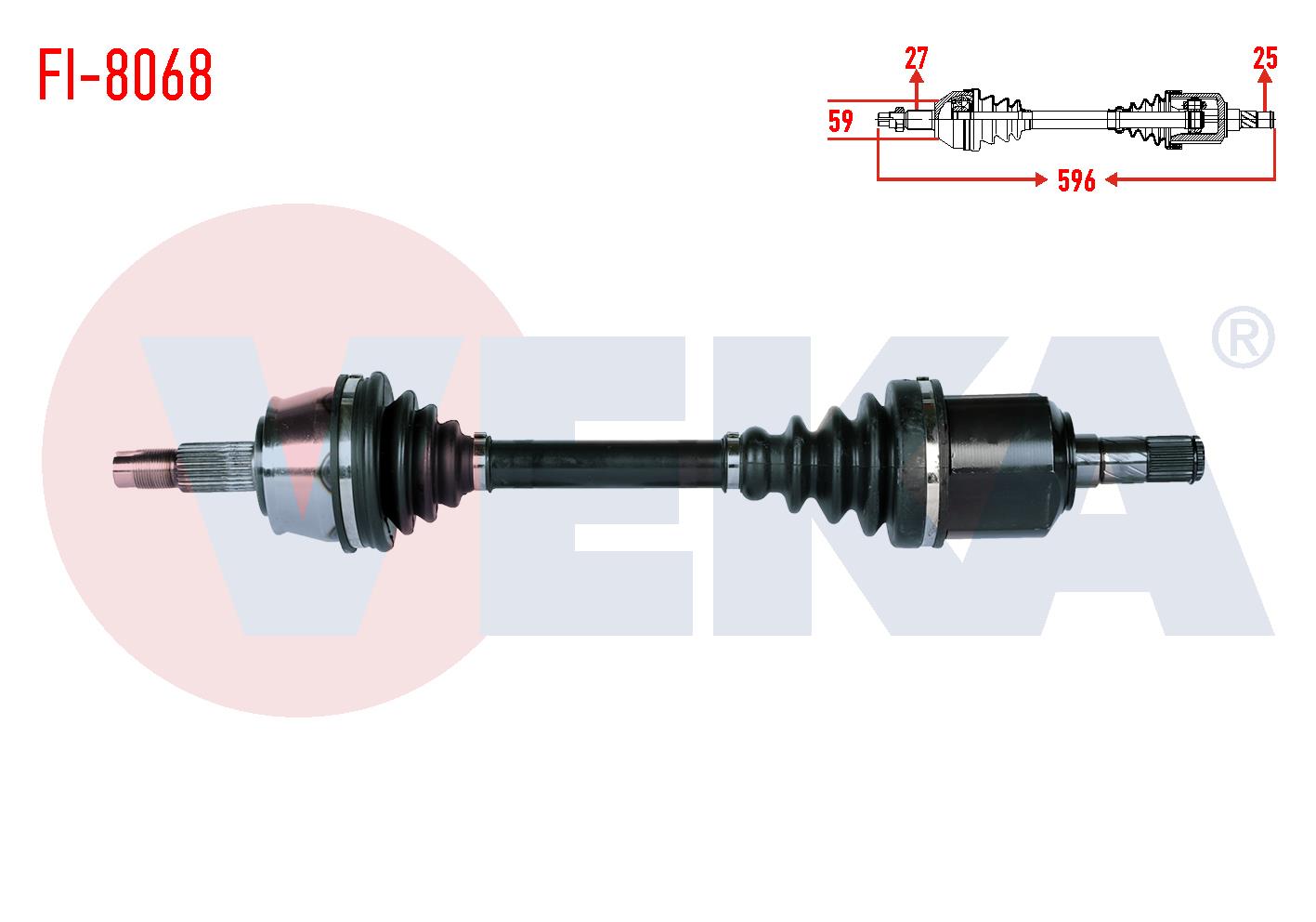 KOMPLE AKS SOL ON FIAT DOBLO MAXI 1.6 MJT UZUNLUK 596mm 2010-