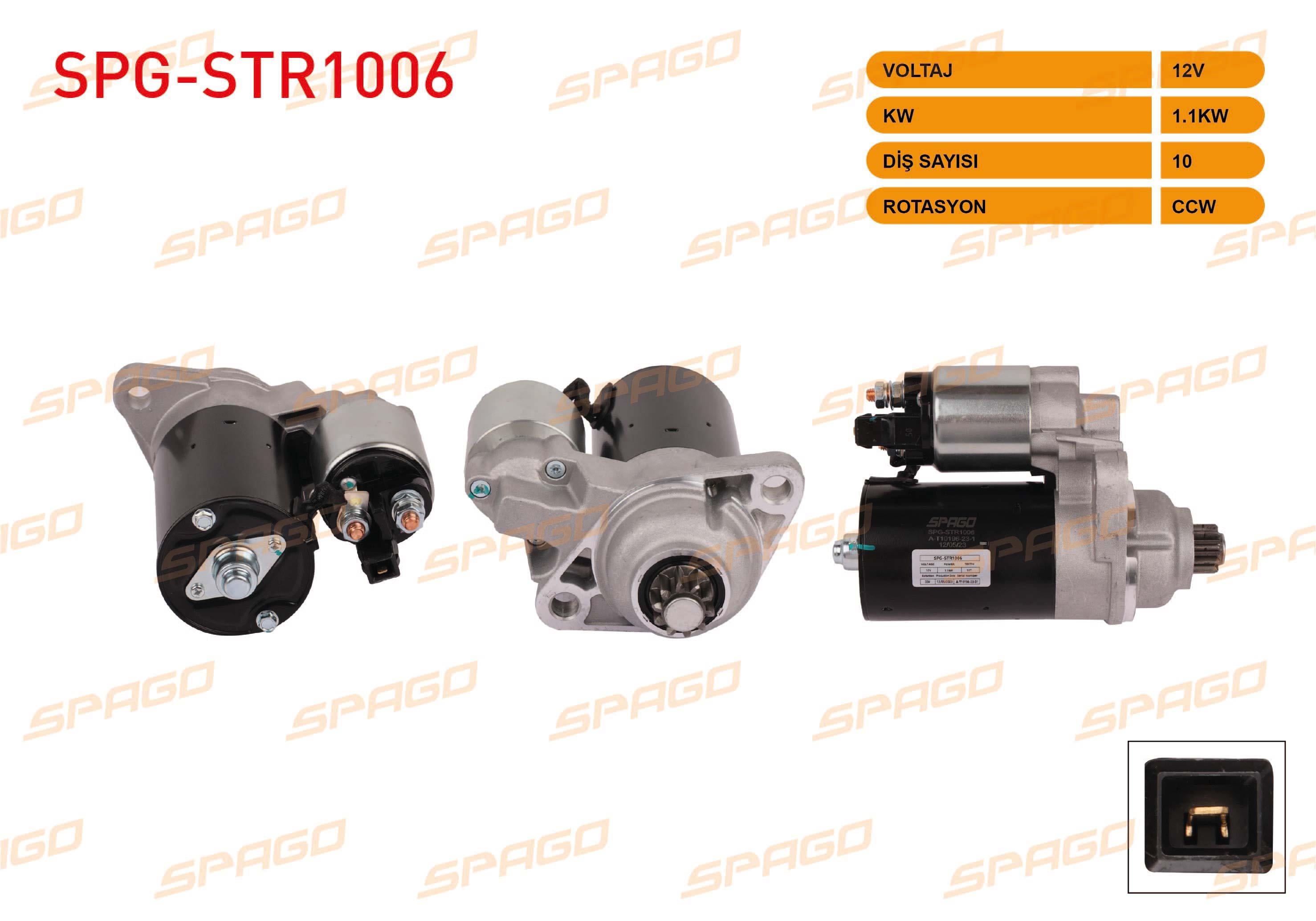 MARS MOTORU 12V/1.1KW 10 DIS CCW B TIPI VOLKSWAGEN BORA 1.6 1998-2005/ AUDI A4 (8E2) 1.6 2000-2004