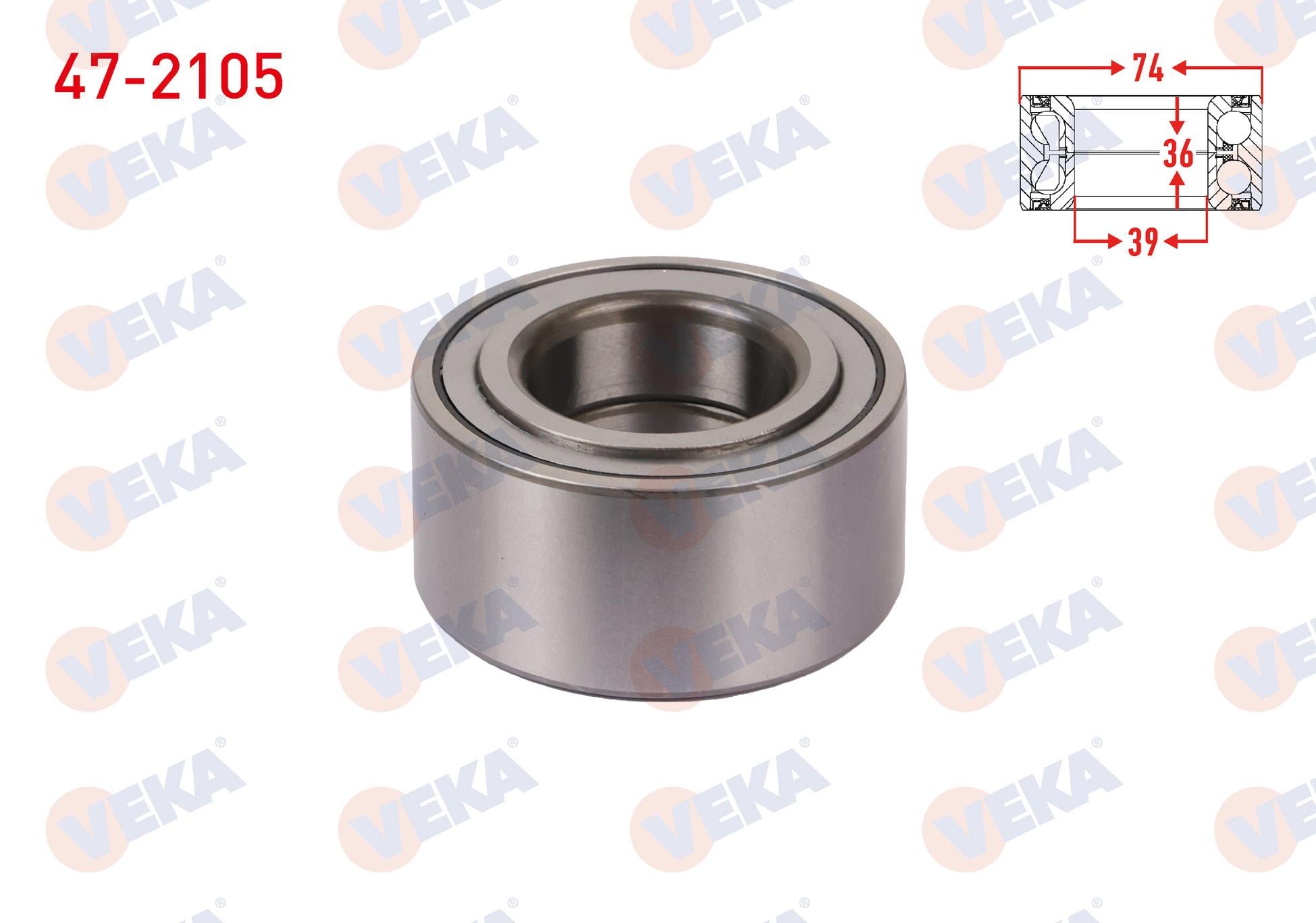 ON TEKERLEK RULMANI SOL-SAG 39X74X36/34 HYUNDAI ELANTRA 1.6i - 1.8i - 2.0 - 2.0 CRDI 2001-2007/ MATRIX 1.5 CRDI -1.6 2001-2010/ KIA CERATO 1.6 CRDI - 1.6 2004-2012