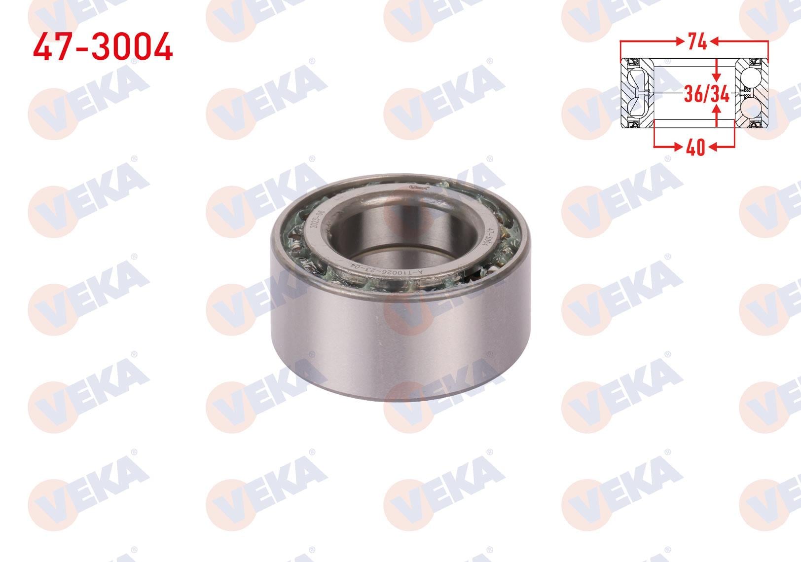 ON TEKERLEK RULMANI SOL-SAG 40X74X36/34 MITSUBISHI CARISMA 1995-2006/ COLT IV 1992-1996/ COLT V 1995-2003/ LANCER V 1992-1996/ LANCER VI 1996-2003