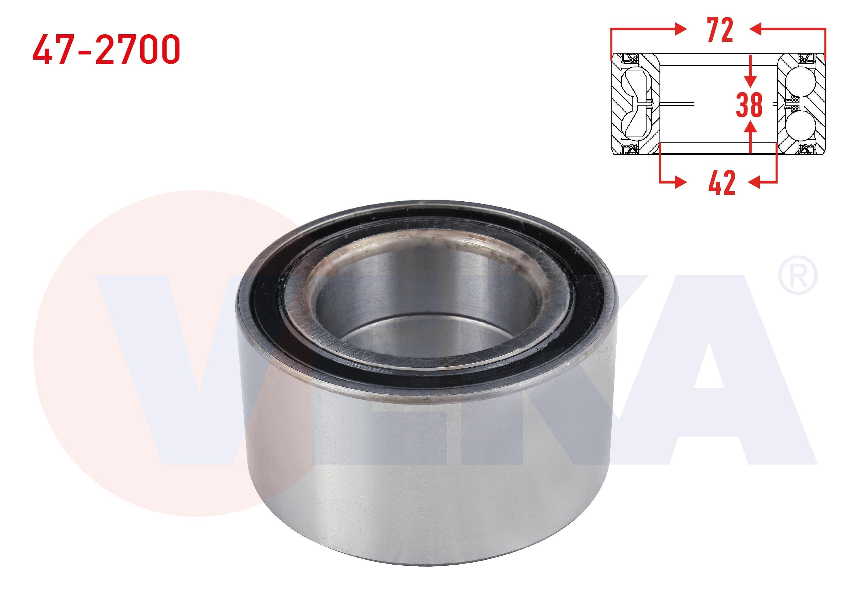 ON TEKERLEK RULMANI SOL-SAG 42X72X38 MAZDA 626 III 1.8i - 2.0 16v 1987-1992/ KIA SEPHIA 1.5i 16v -1.6i 16v 1993-2001