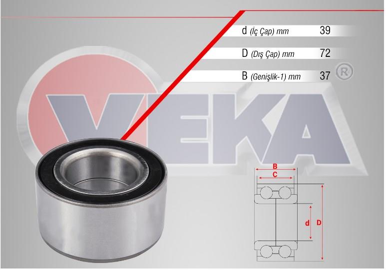 ON TEKERLEK RULMANI SOL-SAG OPEL VECTRA A 1.6 39X72X37 1988-1995 90486460 33411124358 1603191