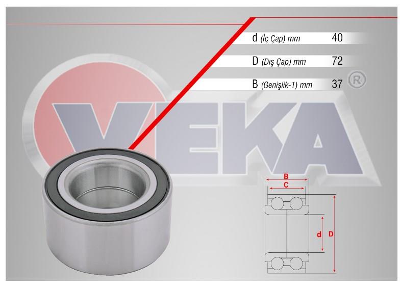 ON TEKERLEK RULMANI SOL-SAG VOLKSWAGEN POLO (6N2) 1.4 40X72X37 1999-2001 191498625A