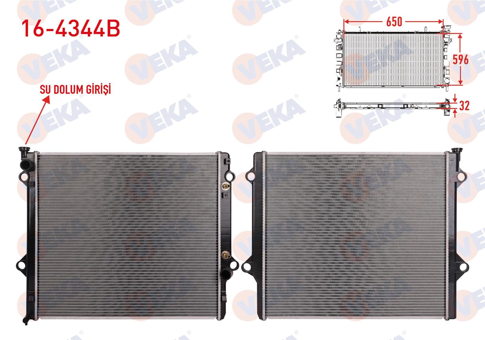 SU RADYATORU BRAZING DOLUM GIRISLI TOYOTA LAND CRUISER PRADO 3.0 D-4D A-T/M-T AC+/- 2002-2009