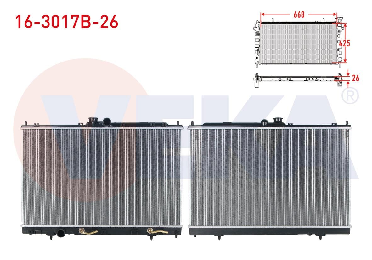 SU RADYATORU BRAZING KALINLIK 26mm MITSUBISHI OUTLANDER 2.0I A-T 2003-2007