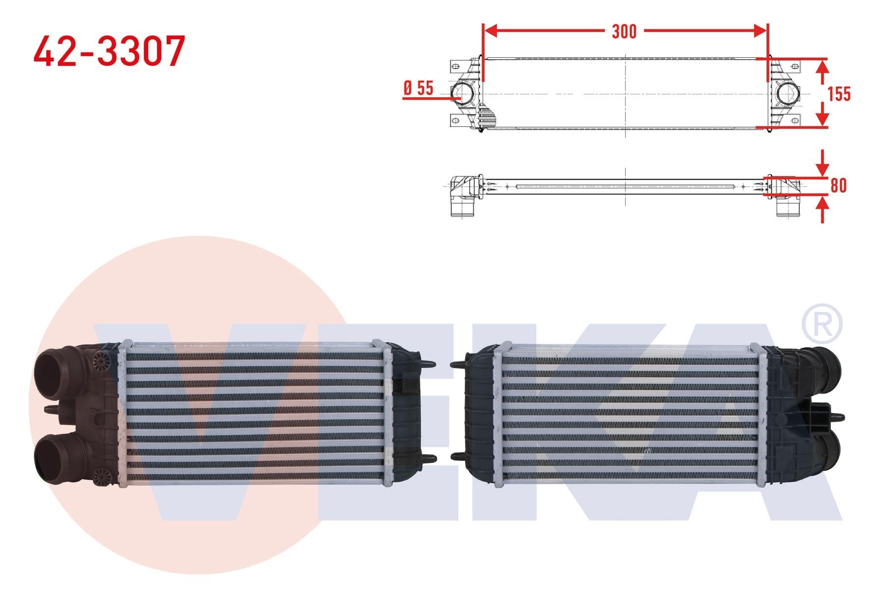 TURBO RADYATORU (INTERCOOLER) CITROEN DS3 1.6 THP 2009-2013 / PEUGEOT 207 1.6i 16v 2006-2012 / 208 1.6 - 1.6 GTI 2012-