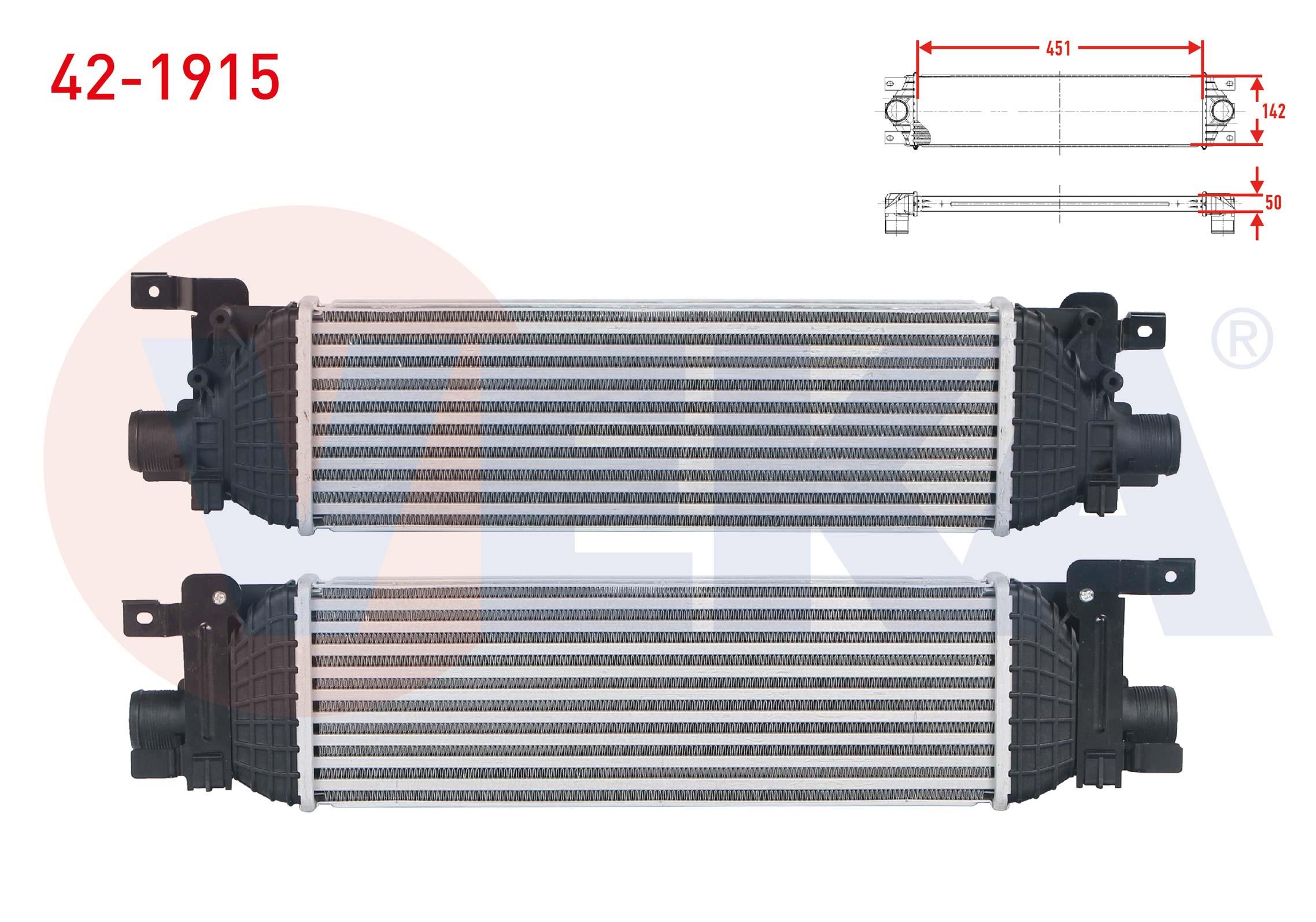 TURBO RADYATORU (INTERCOOLER) FORD FIESTA V 1.4 TDCI - 1.6 TDCI M-T 2001-2008/ FUSION 1.4 TDCI - 1.6 TDCI M-T 2002-2010