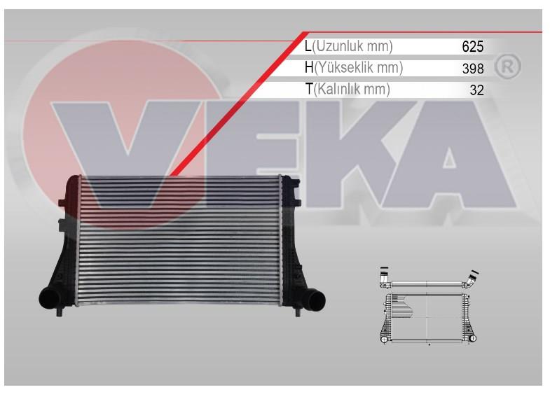 TURBO RADYATORU (INTERCOOLER) KELEPCELI VOLKSWAGEN JETTA III (1K2) 1.6 TDI 2005-2010 1K0145803BM 1K0145803CA 1K0145803CC 5C0145803A