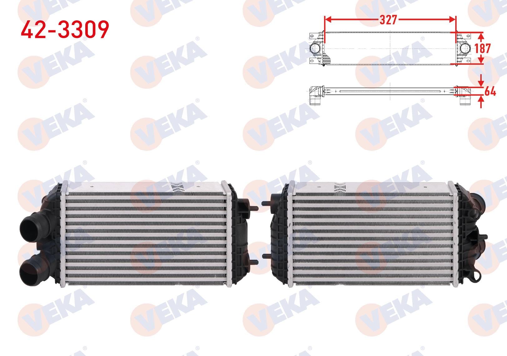 TURBO RADYATORU (INTERCOOLER) PEUGEOT 2008 1.2 PURETECH - 1.5 BlueHDI 2015- / 208 1.2 PURETECH - 1.5 BlueHDI 2018 / OPEL CORSA F 1.2 T - 1.5 D 2019-