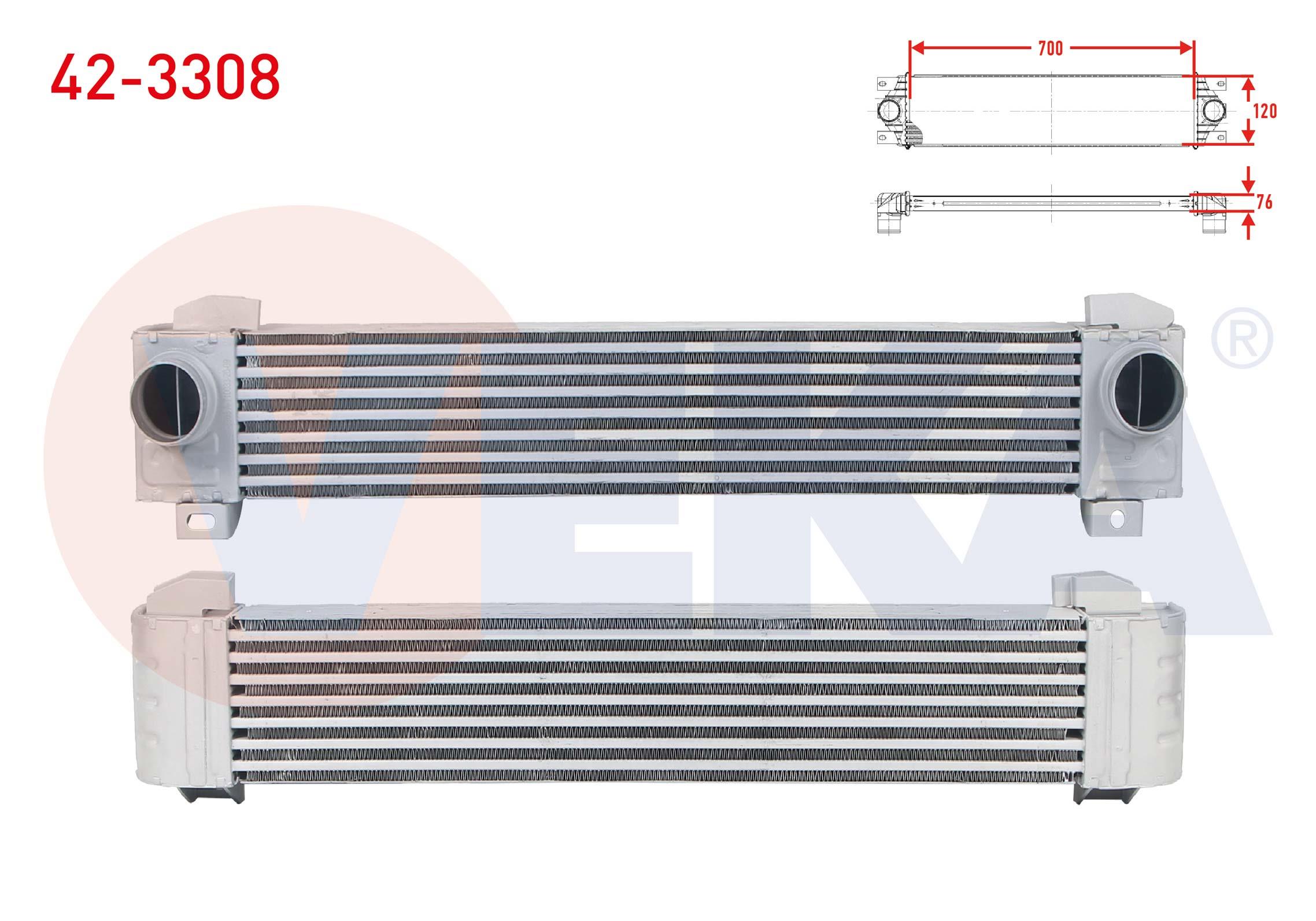 TURBO RADYATORU (INTERCOOLER) PEUGEOT 308 1.6 THP 2007-2013/ RCZ 1.6 THP 2010-/ CITROEN DS4 - DS5 1.6 THP 2011-