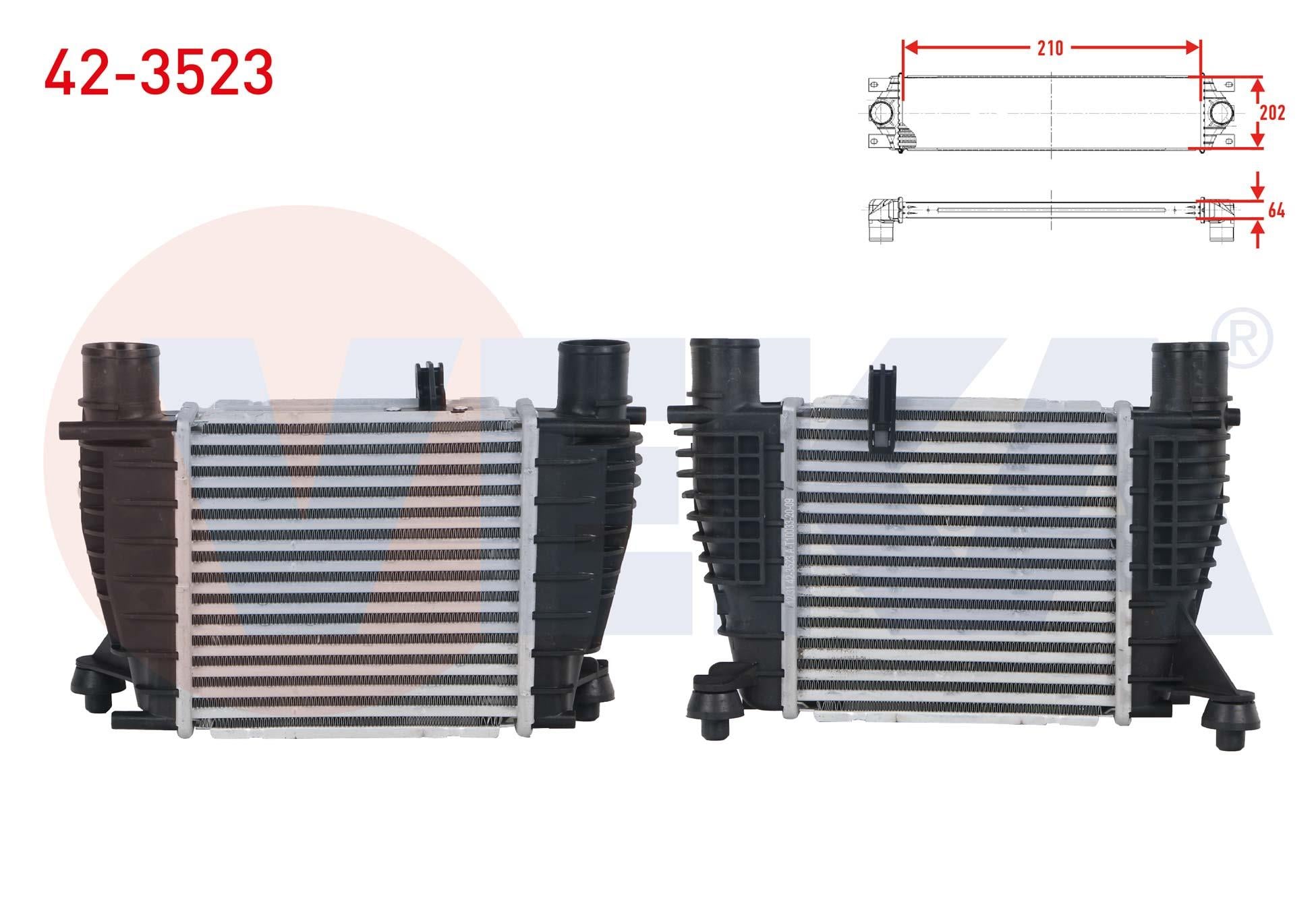 TURBO RADYATORU (INTERCOOLER) RENAULT CLIO III 1.5 DCI 2005-2012/ NISSAN NOTE 1.5 DCI 2006-2013