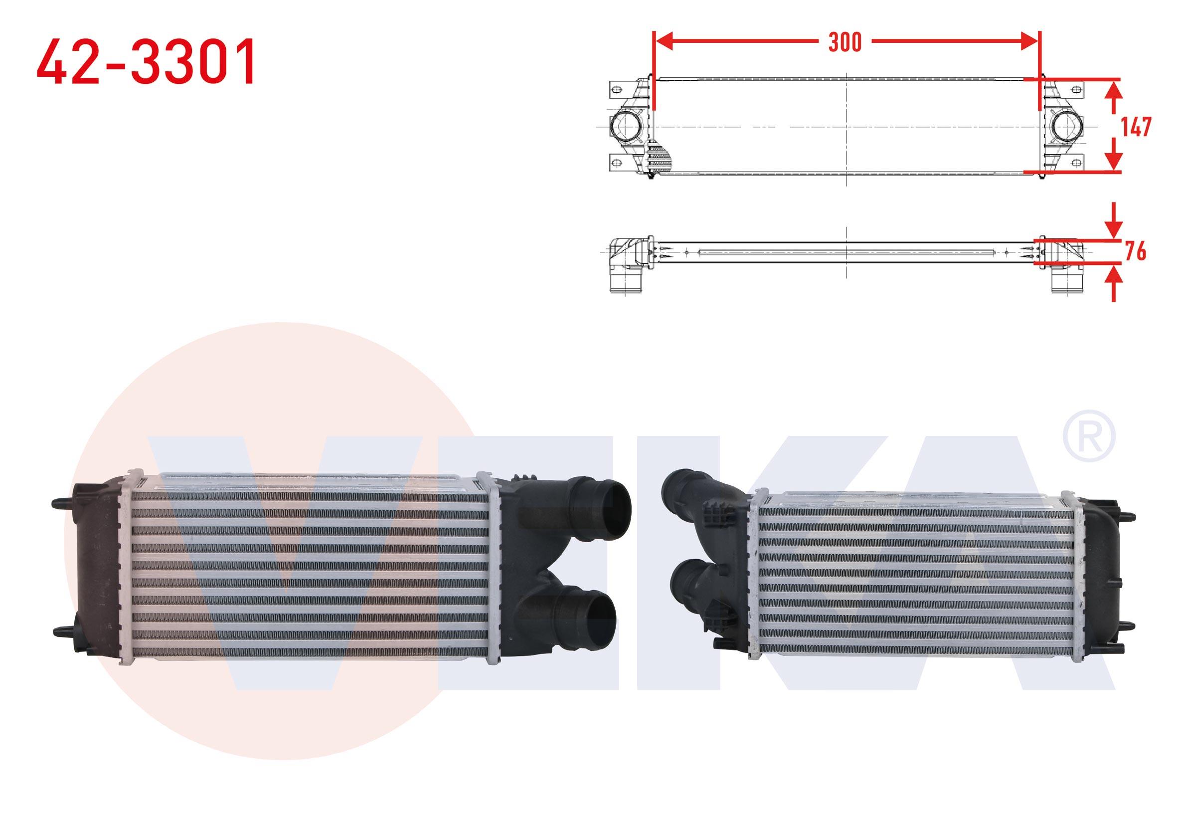 TURBO RADYATORU (INTERCOOLER) UZUN BORULU PEUGEOT PARTNER TEPEE 1.6 HDI 90 HP 2008-