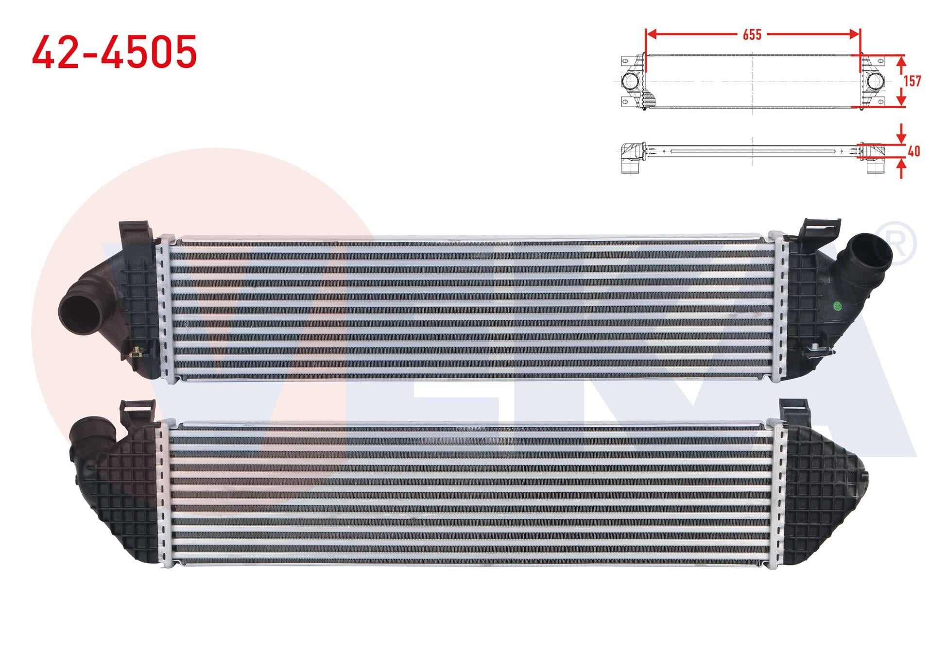 TURBO RADYATORU (INTERCOOLER) VOLVO C30 1.6 D - 2.0 D M-T 2006-2012/ S40 II 1.6 D - 2.0 D M-T 2004-2012/ V40 D2 M-T 2012-/ V50 1.6 D - 2.0 D M-T 2004-