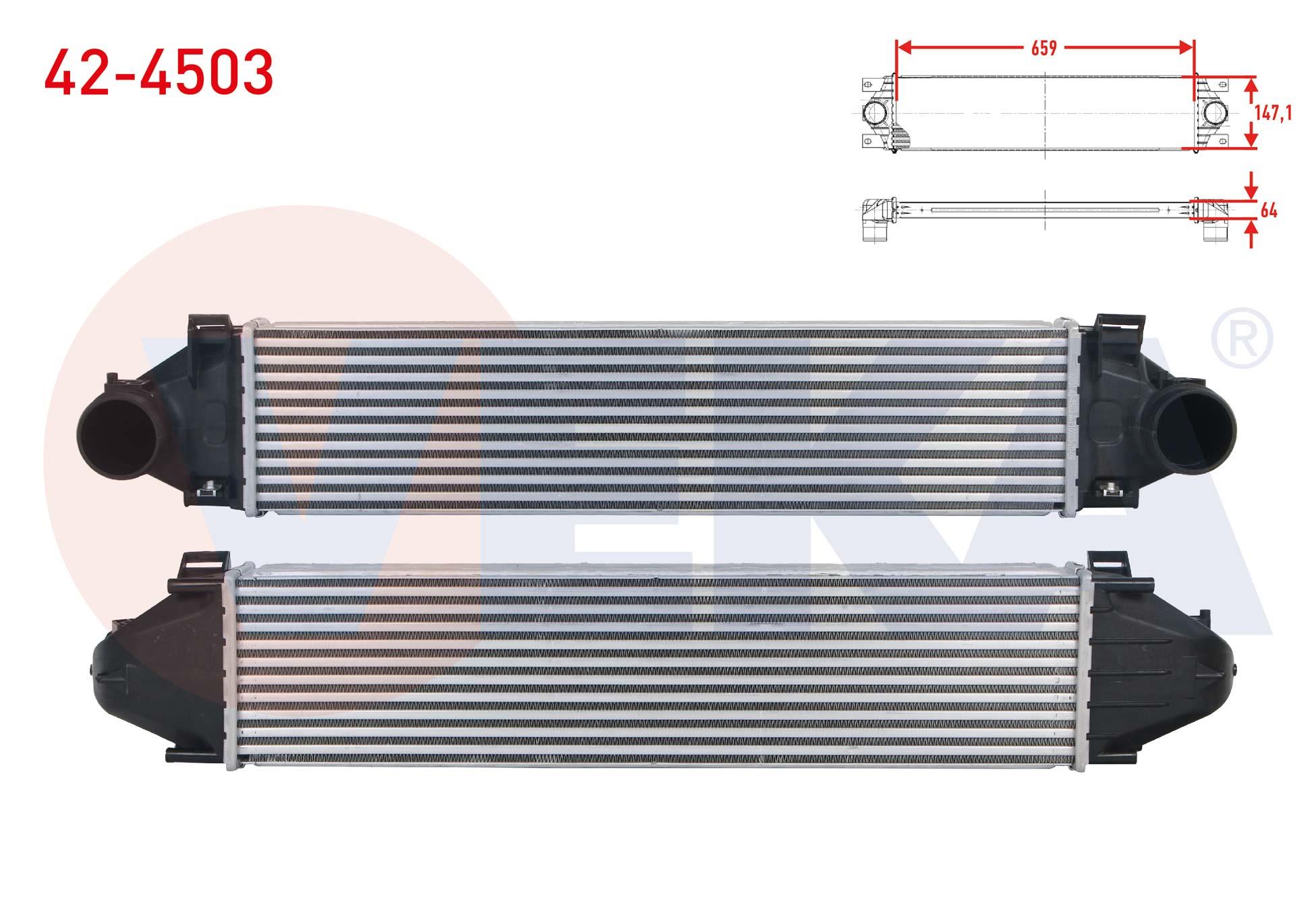 TURBO RADYATORU (INTERCOOLER) VOLVO S60 II 2.0 T - 2.0 D - 2.4 D 2010-/ V60 D3 2010-/ XC60 2.0 T - 2.4 D 2008-