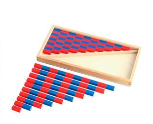 Montessori Kırmızı Mavi Çubuklar İkili Set