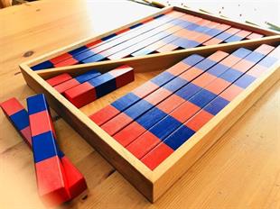 Montessori Kırmızı Mavi Çubuklar İkili Set