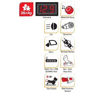 Pilsan Attack Çift Kişilik 12 Volt Kumandalı Araba