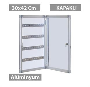 Anahtarlık Dolabı Alüminyum Kapaklı (20 Anahtar Kapasiteli) 30x42 cm