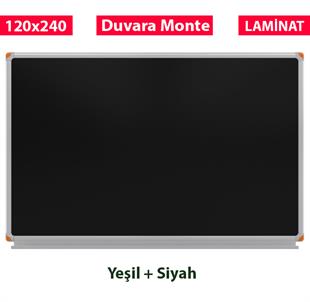 Duvara Monte Laminat Yazı Tahtası 120x240 cm Yeşil + Siyah