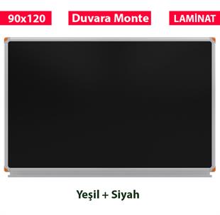 Duvara Monte Laminat Yazı Tahtası 90x120 cm Yeşil + Siyah