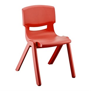 Kırılmaz Plastik Çocuk Sandalyesi Kırmızı -34 cm