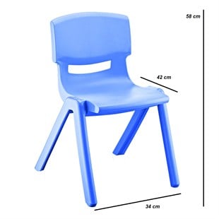 Kırılmaz Plastik Çocuk Sandalyesi Mavi -34 cm