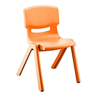 Kırılmaz Plastik Çocuk Sandalyesi Turuncu-34 cm