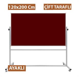 Kumaş Kaplı Pano Çift Taraflı Mobil 120x200 cm