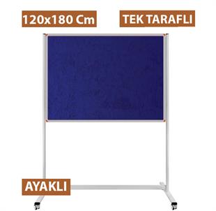 Kumaş Kaplı Pano Tekerlekli Ayaklı Sabit Tek Taraflı 120x180 cm