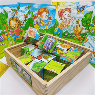 Mevsimler Ahşap Küp Puzzle