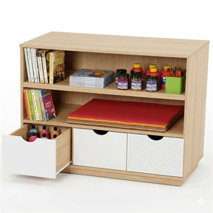 Oscar İki Raf Üç Çekmeceli Dolap