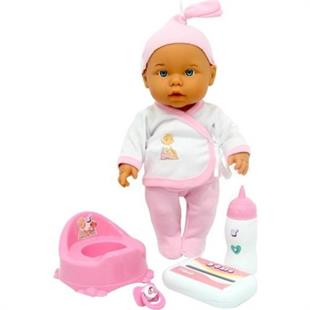 Sunman Bebelou Tuvalet Zamanı Sesli Bebek Seti 35 Cm