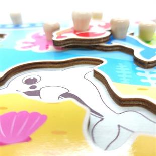 Tooky Toy  Deniz Hayvanları Ahşap Puzzle