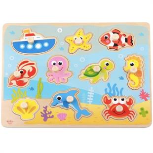 Tooky Toy  Deniz Hayvanları Ahşap Puzzle