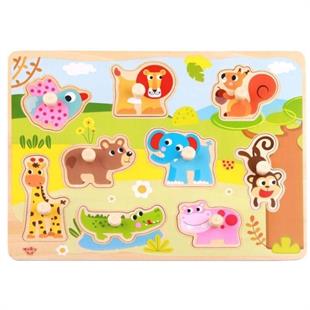 Tooky Toy  Vahşi Hayvanlar Ahşap Puzzle