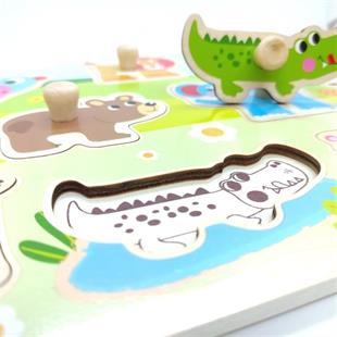 Tooky Toy  Vahşi Hayvanlar Ahşap Puzzle