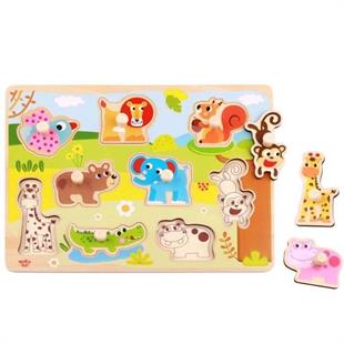 Tooky Toy  Vahşi Hayvanlar Ahşap Puzzle