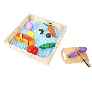 Tooky Toy Ahşap Tepsili Sebze Kesme Seti